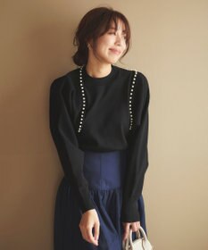 Feroux 【洗える・アンサンブル】パールポイントアンサンブル ニット