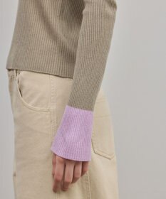 GRACE CONTINENTAL バイカラーリブニットトップ