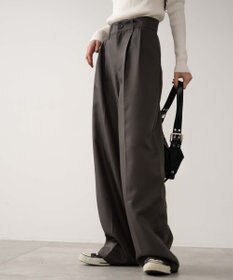 WEGO 【手洗い可】ハイウエストセンタープレスワイドパンツ