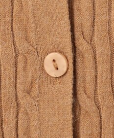 Feroux ケーブル編み×リボン刺繍 ニット カーディガン