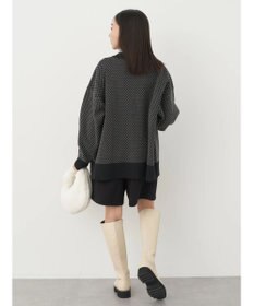 earth music&ecology ダイヤ柄ジャガードカーディガン