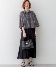 23区 グロッシープリーツ ロングスカート