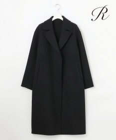 23区 【R(アール)】ウールメルトンリバー ロング ラップコート ブラック系