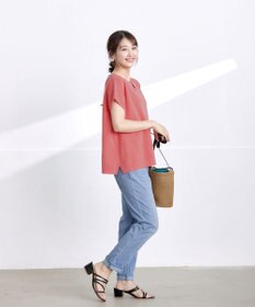 Tiaclasse 【小倉優子さん着用・洗える】フレンチスリーブニットトップス