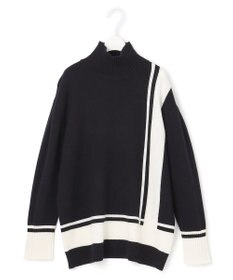 ICB 【洗える】 ソフトカシミヤミックス ライン柄ニット