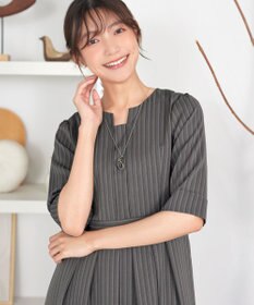 Tiaclasse L 五分袖柄ワンピース