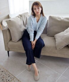 Tiaclasse 【洗える】クロシェニットカーディガン カーディガン