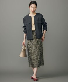 自由区 L 【17号サイズまで展開】ライトブッチャーノーカラー ブルゾン