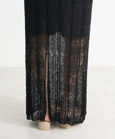 Green Parks 透かし柄ニットレースＩラインスカート