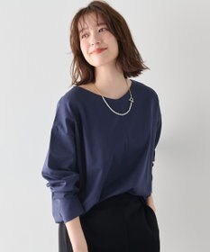 ANY 【洗濯機可】ジョーゼット裏起毛Vネックプルオーバー