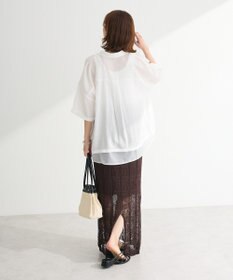 Green Parks 透かし柄ニットレースＩラインスカート