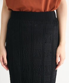 Green Parks 透かし柄ニットレースＩラインスカート
