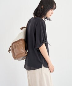 Green Parks 袖ドロストシアー裏毛ドッキングプルオーバー