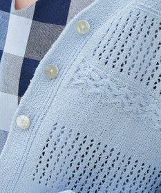 Tiaclasse 【洗える】クロシェニットカーディガン カーディガン