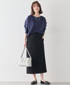 ANY 【洗濯機可】ジョーゼット裏起毛Vネックプルオーバー