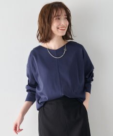 ANY 【洗濯機可】ジョーゼット裏起毛Vネックプルオーバー