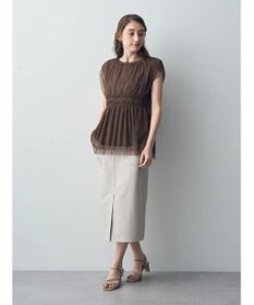 YECCA VECCA チュールギャザーブラウス