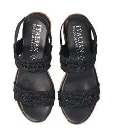 INTER-CHAUSSURES 【ITALIAN SHOEMAKERS】ラインストーンリボン厚底サンダル