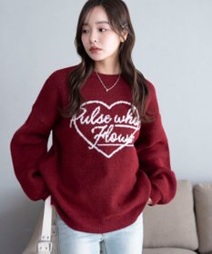 WEGO 【2025年秋冬新作】フラッフィーグラフィックニットBIGプルオーバー