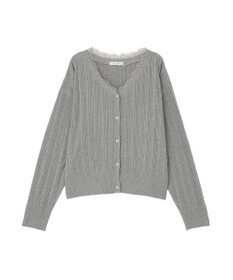 Green Parks レースドッキングニットカーディガン