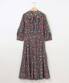 組曲 カッティングローズプリント ワンピース