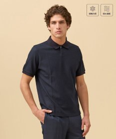 J.PRESS MEN クールビズ対応【接触冷感 / 吸水速乾】【J.PRESS PREMIUM JERSEY】スキッパー ポロシャツ ネイビー系