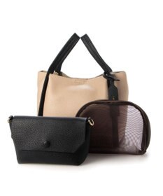 UNBILLION カシュカシュ cachecache / ミニショルダー付きソフトレザー調ミニトートバッグ