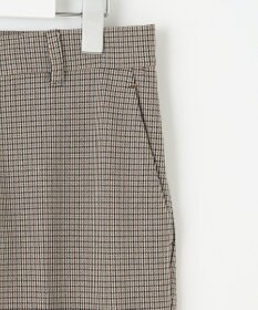 自由区 【撥水加工・洗える】TRギャバチェック柄テーパード パンツ