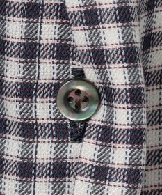 J.PRESS LADIES L 【洗える】ポリエステルヴィスコースブロックチェック バンドカラー ブラウス