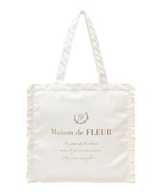 Maison de FLEUR サテンフリルスクエアトートバッグ