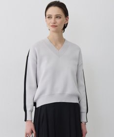 ICB 【先行予約】 コットンポリエステルスムース Vネックニット