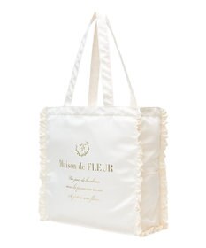 Maison de FLEUR サテンフリルスクエアトートバッグ