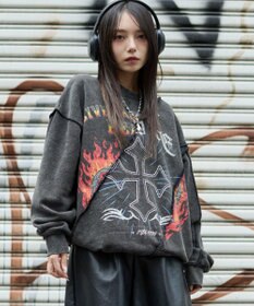 WEGO 【ユニセックス着用ITEM】ヴィンテージグラフィックドッキングプルオーバー