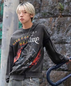 WEGO 【ユニセックス着用ITEM】ヴィンテージグラフィックドッキングプルオーバー