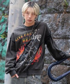 WEGO 【ユニセックス着用ITEM】ヴィンテージグラフィックドッキングプルオーバー