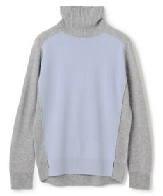 BEIGE， 【WEB限定・洗える】ROGAN / バイカラーウールハイネックニット