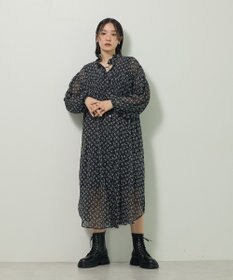 Green Parks 花柄シフォン楊柳ワンピース