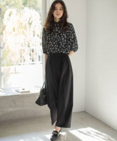 組曲 ドライタッチツイル ワイドパンツ