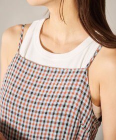 #Newans ボリュームチェックキャミワンピ