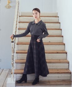 earth music&ecology バイカラートリムニットカーディガン