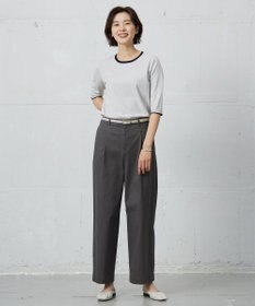 J.PRESS LADIES 【洗える】20チノストレッチ ワイドパンツ