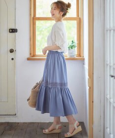 ANY SIS 【洗える】レースポイントティアード スカート