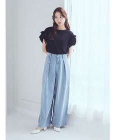 earth music&ecology フリルスリーブカットソー