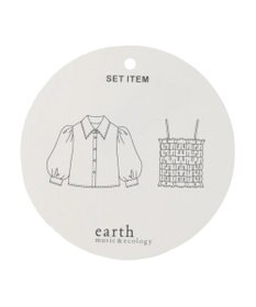 earth music&ecology ＳＥＴ２点シアークロップドシャツ×シャーリングタンク