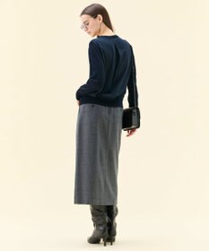 BEIGE， 【WEB限定・洗える】LECERF / 異素材バックシアーストレッチニット