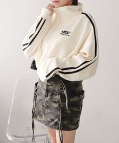 WEGO ハーフジップフリースショートプルオーバー