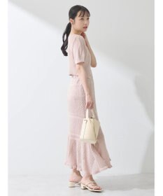 earth music&ecology ２点ＳＥＴ透かし編みカーディガン＋裾フレアスカート