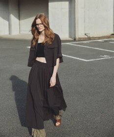 uncrave クールタッチカラータイプライター フレアスカート