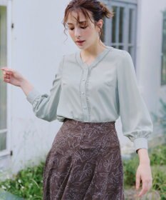 Tiaclasse 【洗える】Vネックレースブラウス