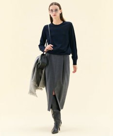 BEIGE， 【WEB限定・洗える】LECERF / 異素材バックシアーストレッチニット